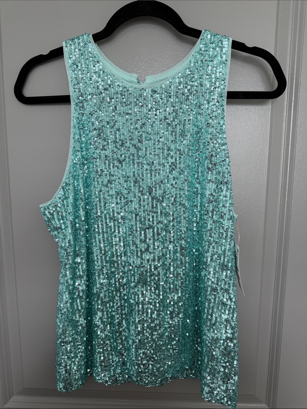 Mint Sequin Sleeveless Tank Top